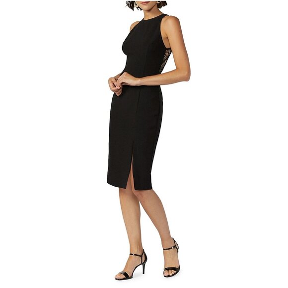 Adelyn Rae Cutout Lace Halter Cocktail Black Mini Prom Dress Wedding Guest Gala - Picture 7 of 14